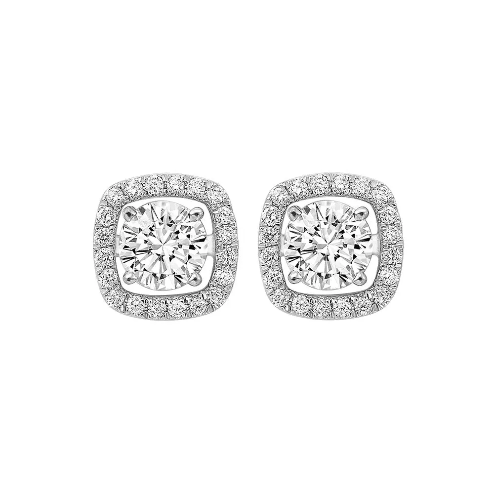 14KT White Gold & Diamond Classic Book Jackets Fashion Earrings  - 1/4 ctw