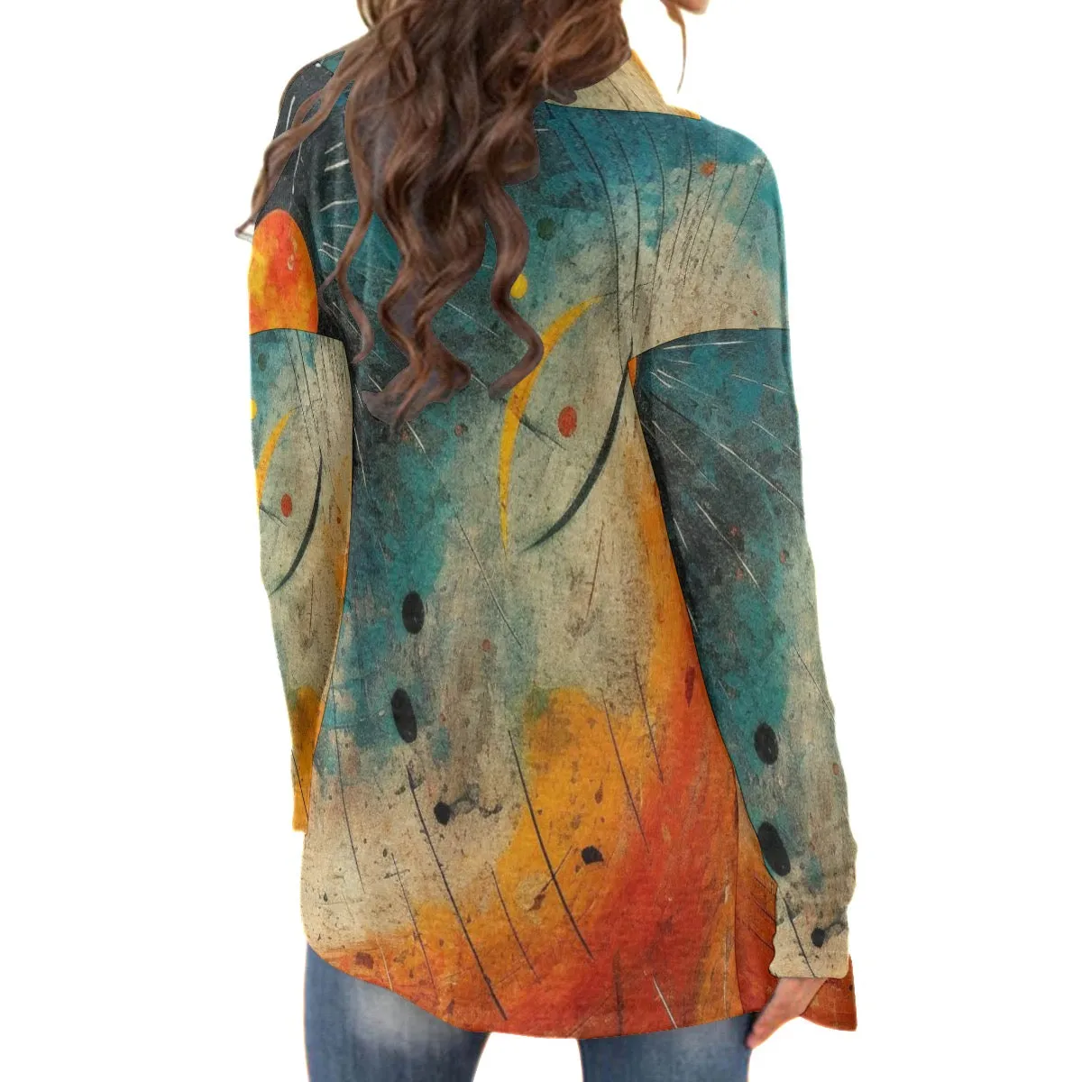 All-Over Print Women's Cardigan With Long Sleeve 198