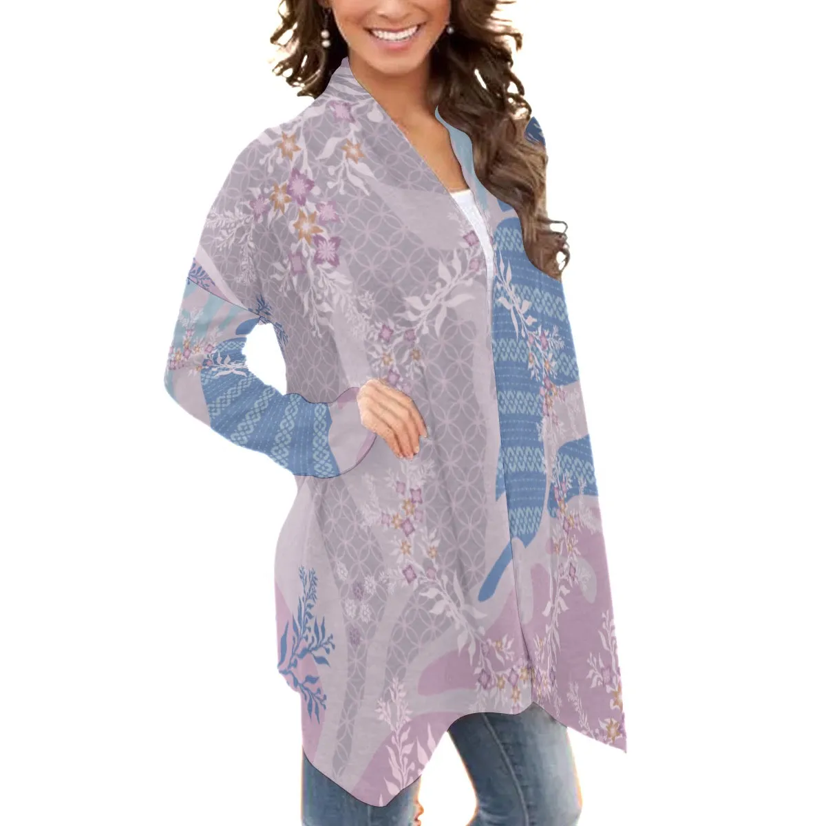 All-Over Print Women's Cardigan With Long Sleeve 199