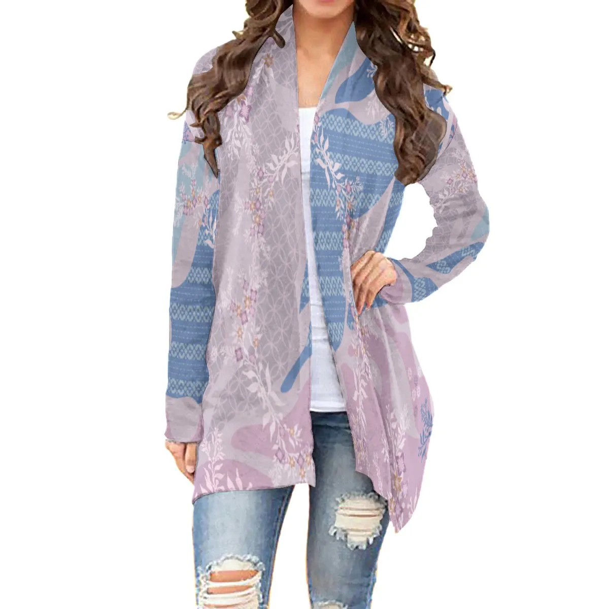 All-Over Print Women's Cardigan With Long Sleeve 199