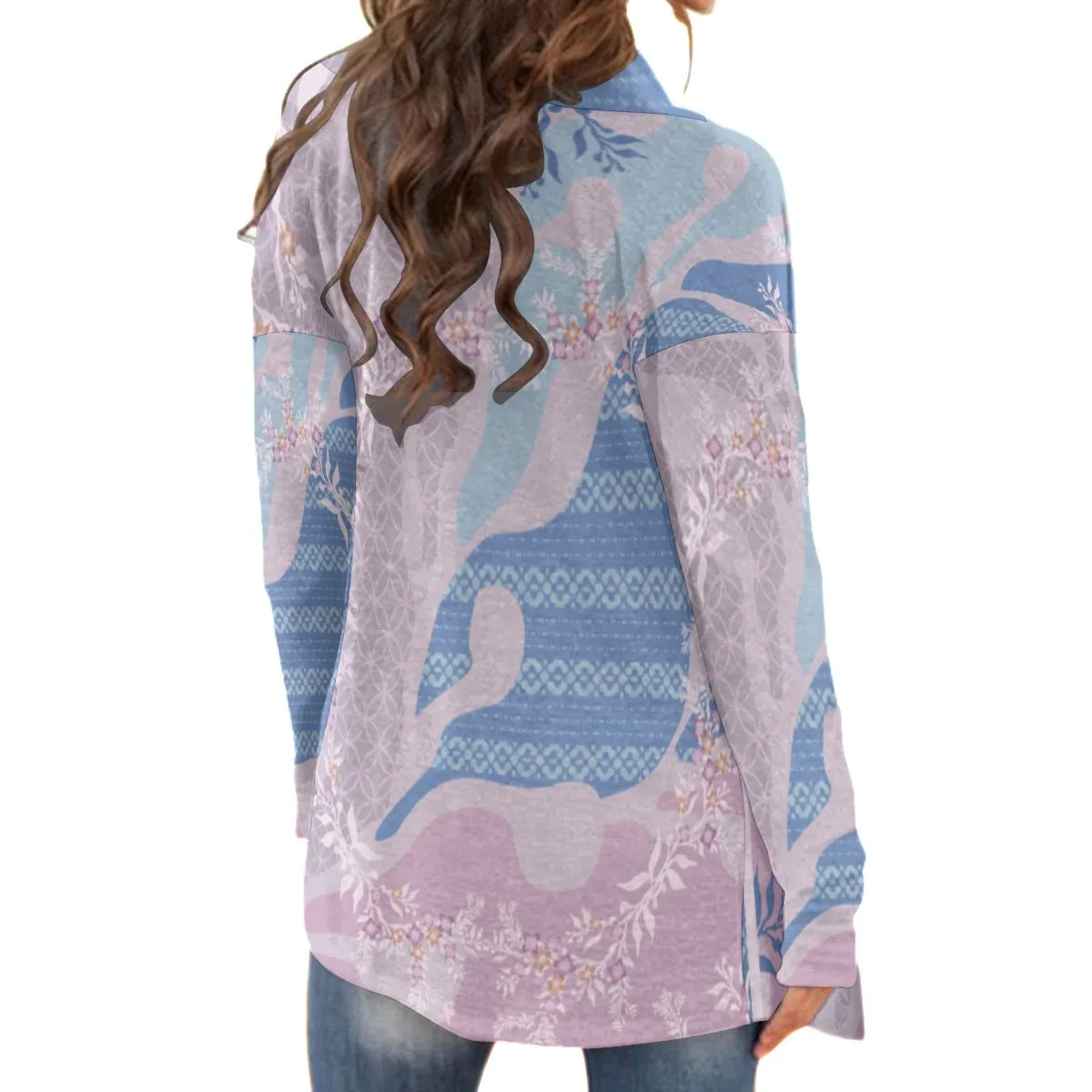 All-Over Print Women's Cardigan With Long Sleeve 199