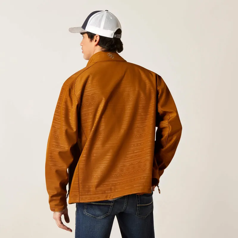 ARIAT MEN'S LOGO 2.0 SOFTSHELL INSULATED JACKET CHESTNUT EMBOSSED