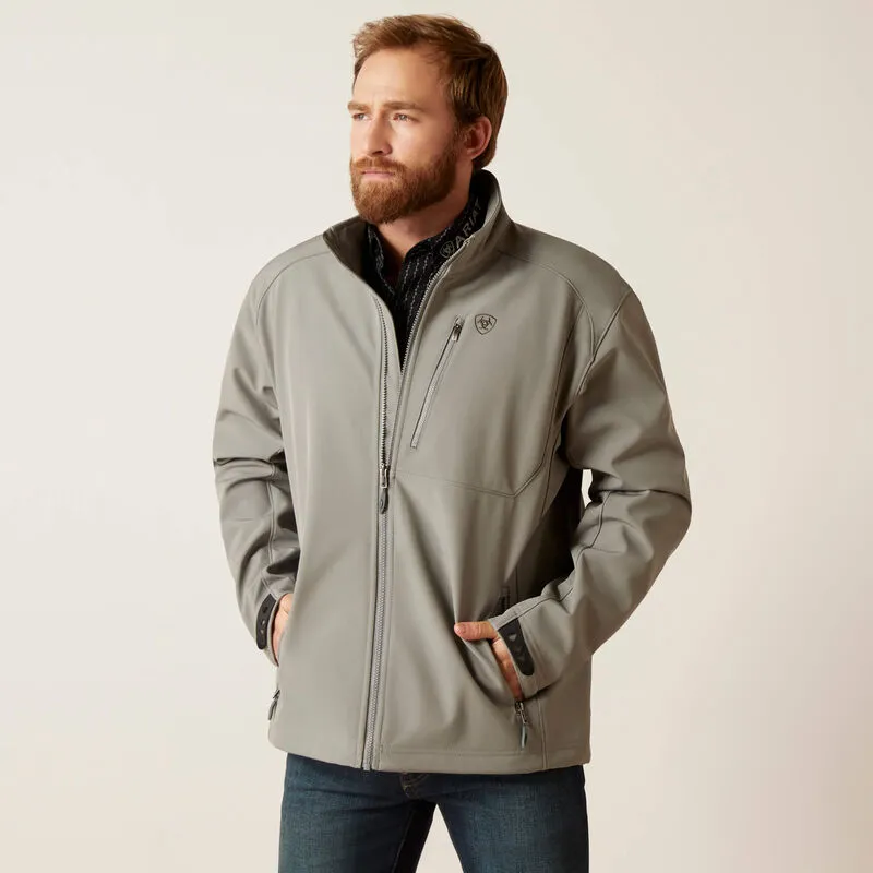 ARIAT MEN'S LOGO 2.0 SOFTSHELL INSULATED JACKET JETTY GREY