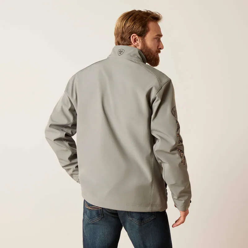 ARIAT MEN'S LOGO 2.0 SOFTSHELL INSULATED JACKET JETTY GREY