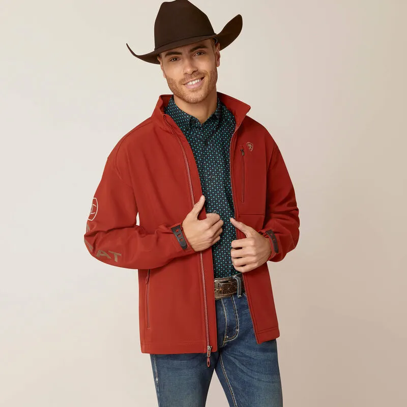 ARIAT MEN'S LOGO 2.0 SOFTSHELL JACKET KOA WOOD