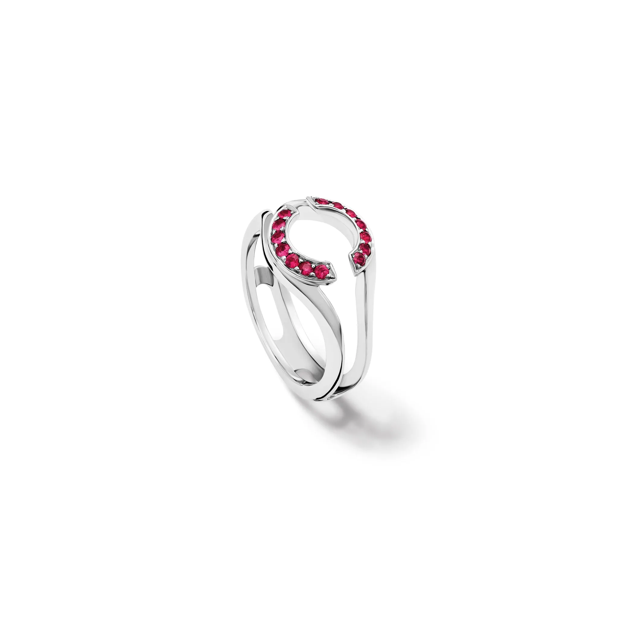 Aster Embrace Ring 18ct White Gold - Ruby