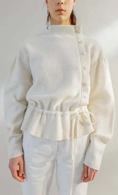 Asymmetrical Cardigan, White