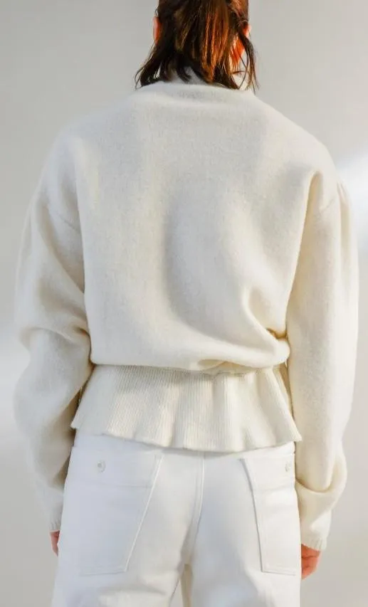 Asymmetrical Cardigan, White