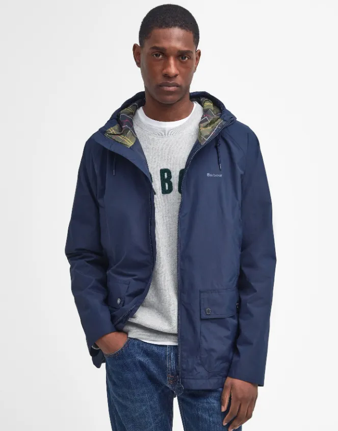 Barbour Hooded Domus Waterproof Jacket - Navy Classic