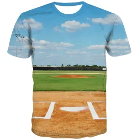 Baseball T shirts Men Stadium T shirts Funny Game T-shirts Graphic White Tshirt Anime