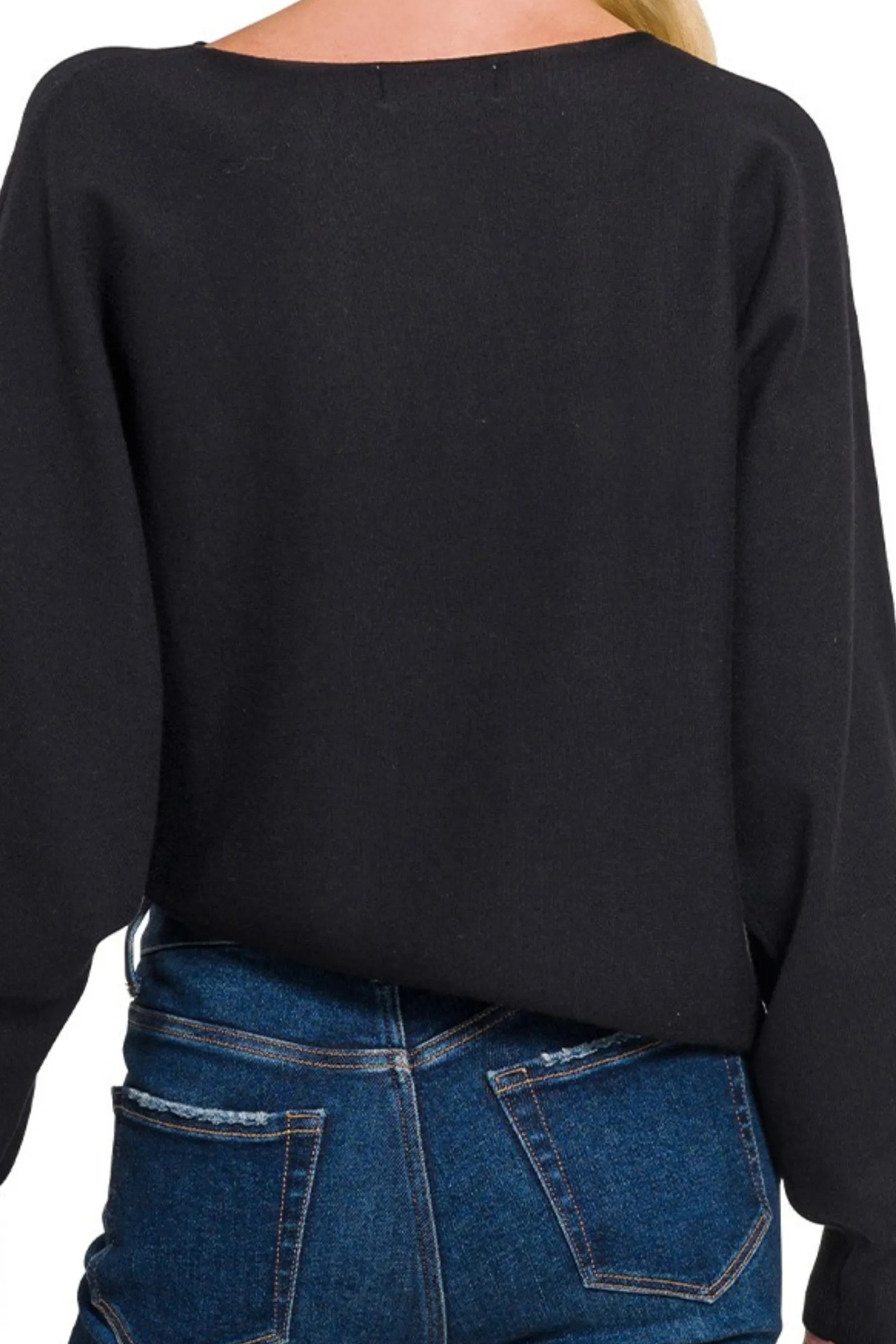 Black Asymmetrical Sweater Top