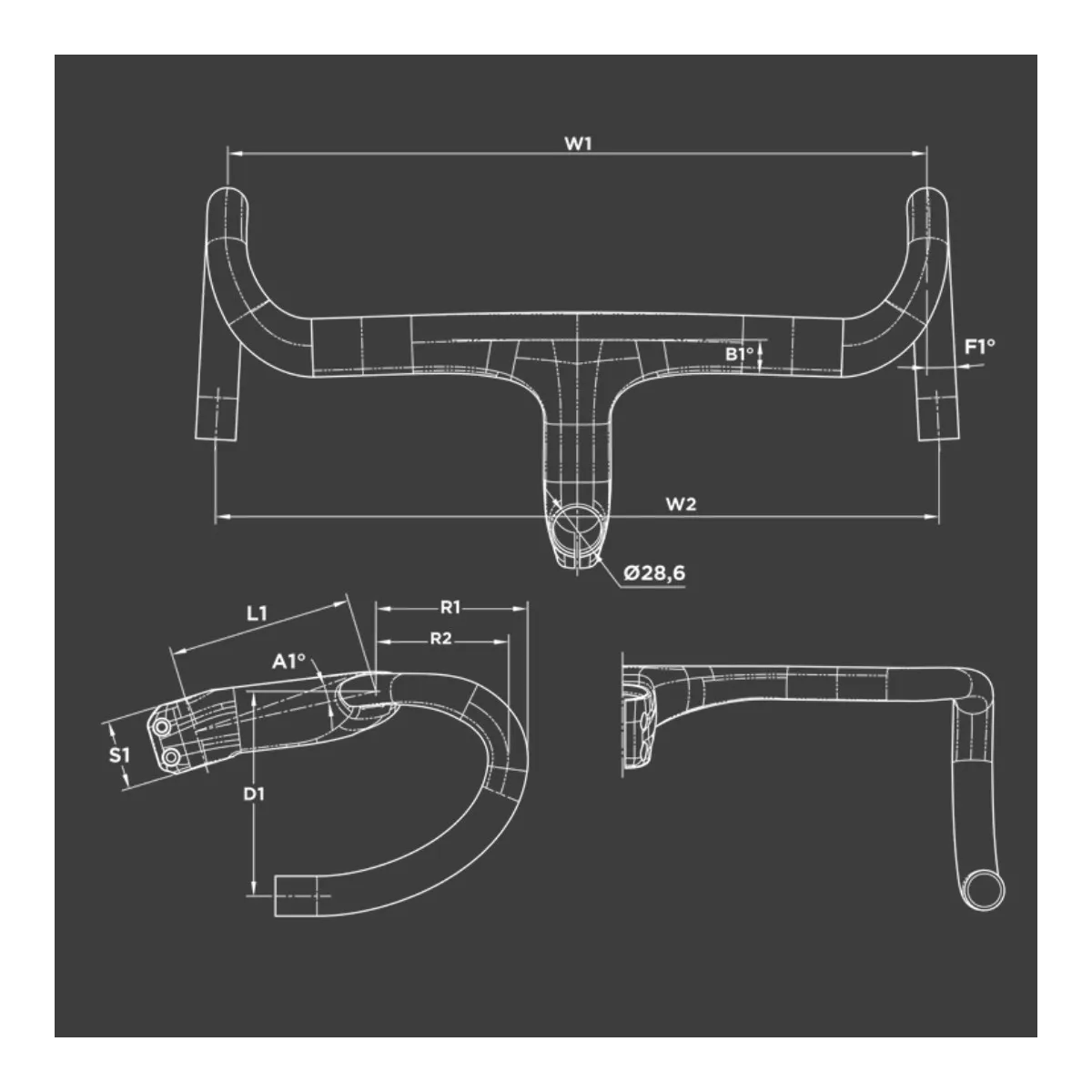 Black Inc handlebar with Carbon stem