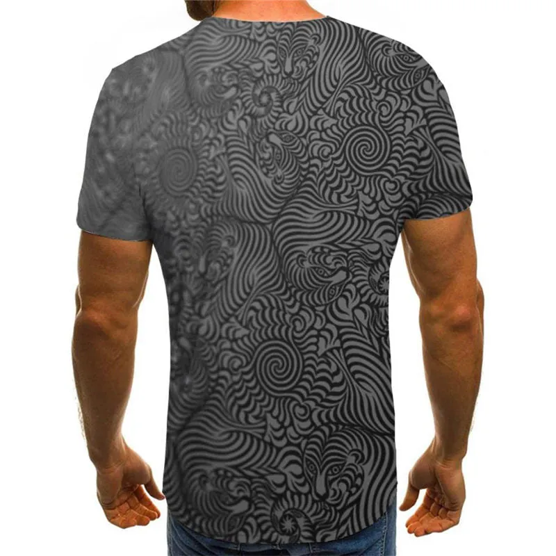 black tiger pattern shirts special texture top tee art costume different men Casual