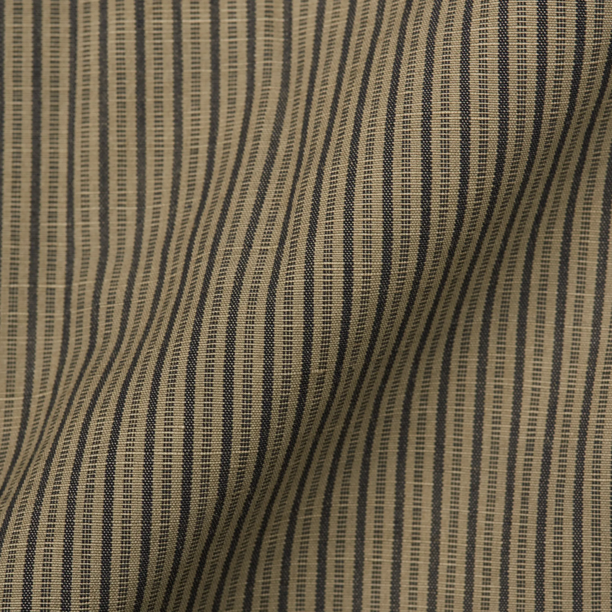 BOGLIOLI "K. Jacket" Khaki Striped Cotton-Linen-Mohair Peak lapel Jacket 48 NEW US 38