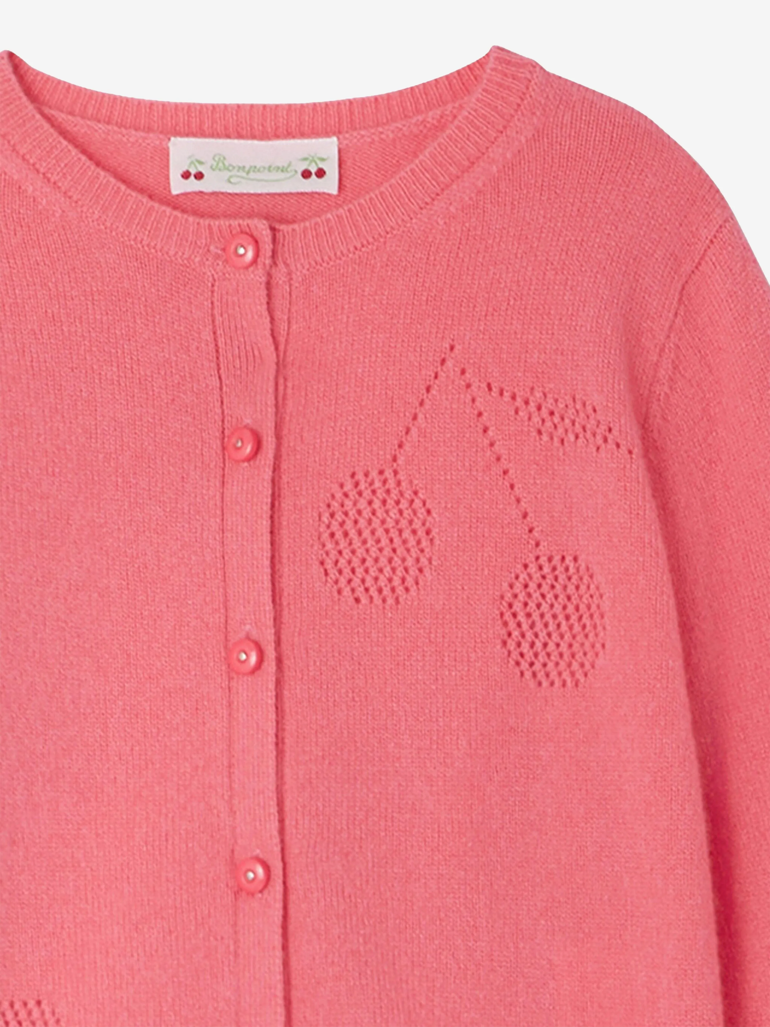 Bonpoint Girls Ginger Cardigan in Pink