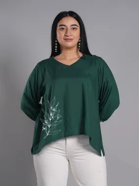 Bottlegreen Rayon Top - Ayla