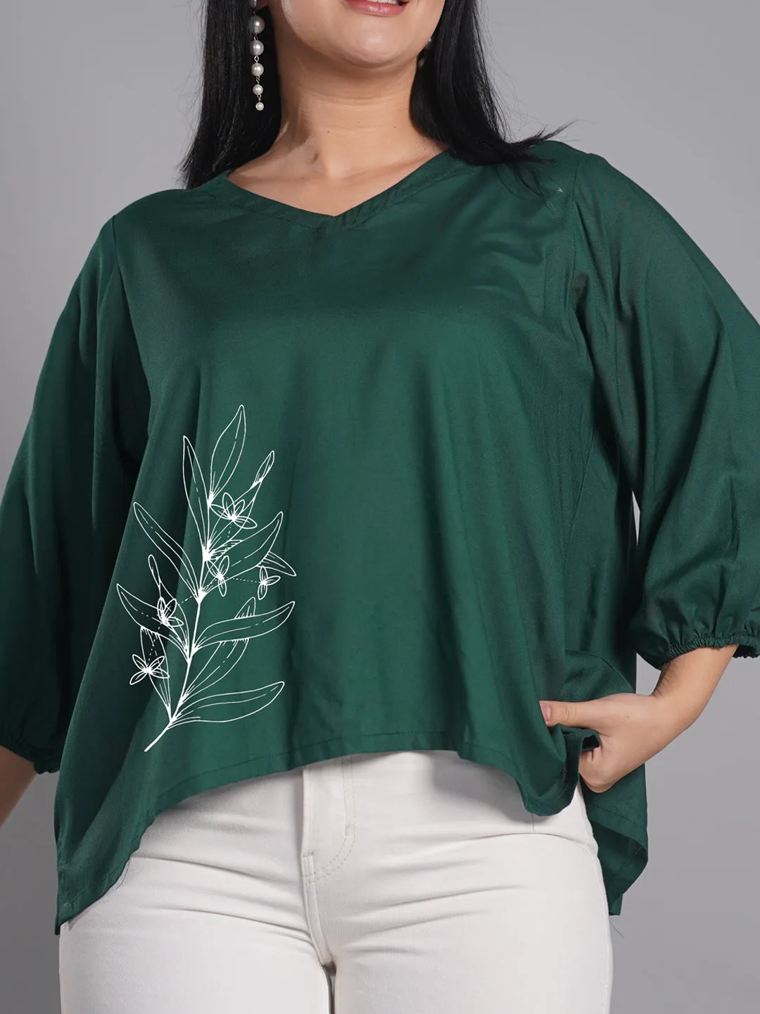 Bottlegreen Rayon Top - Ayla