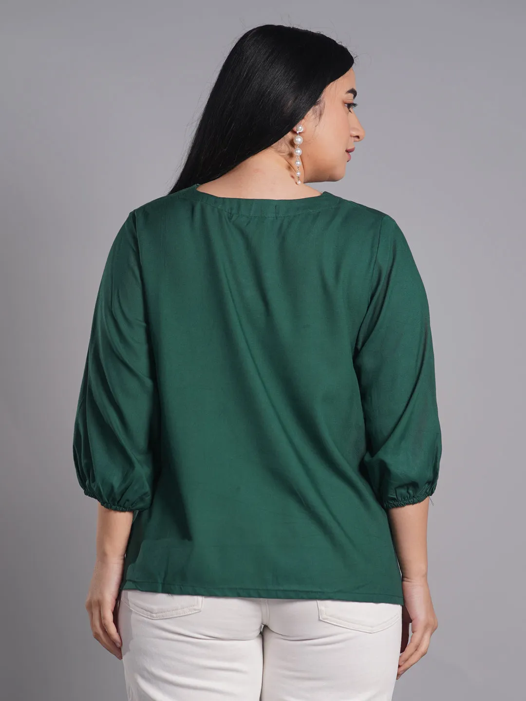 Bottlegreen Rayon Top - Ayla