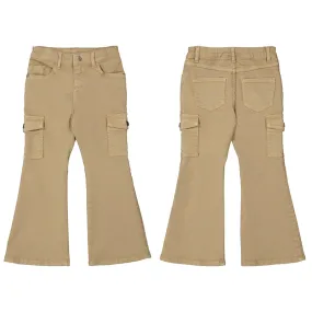 Brown Flared Cargo Pants