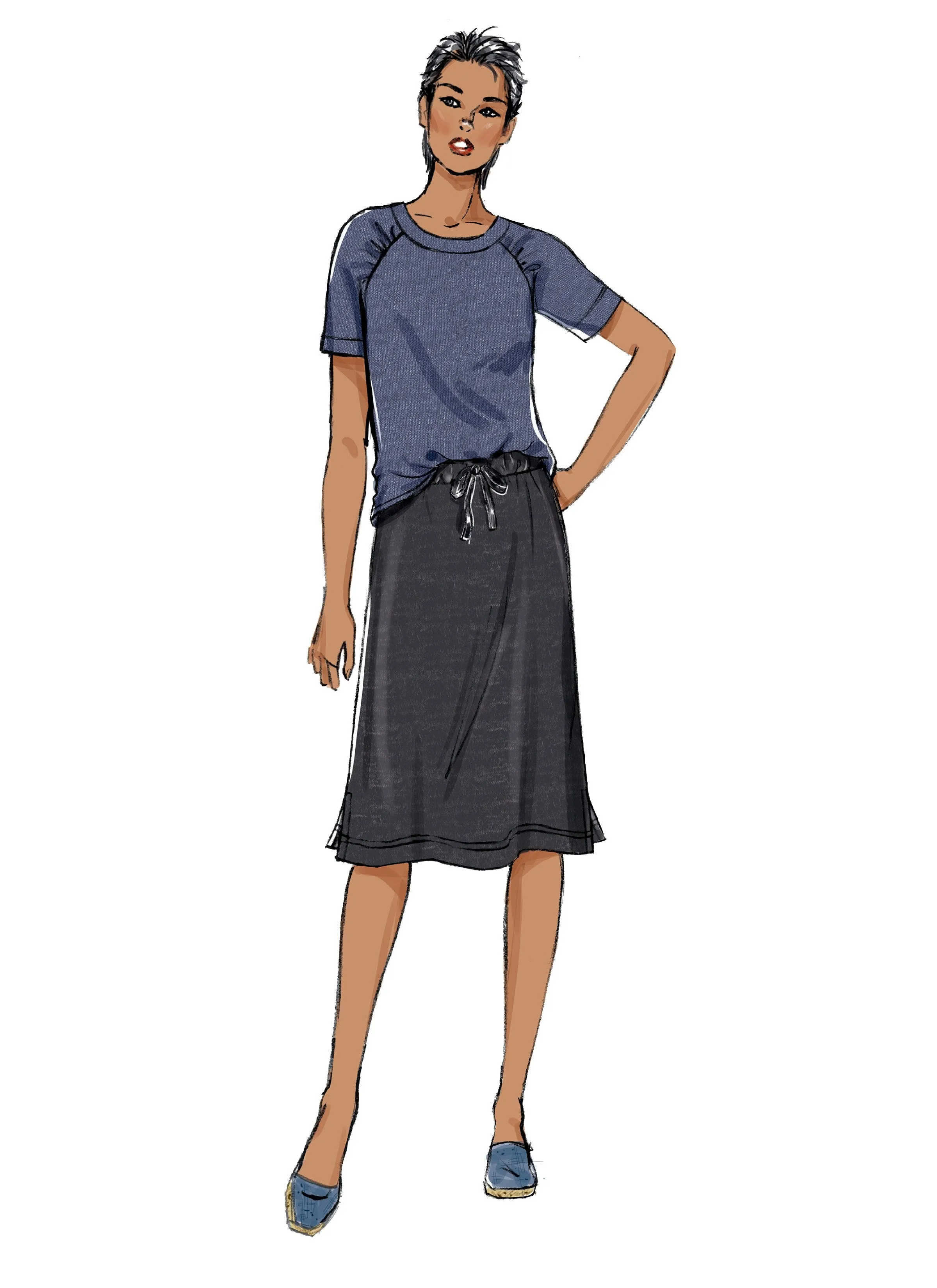 Butterick 6859 Misses' Knit Dress, Tops, Skirt and Pants Pattern