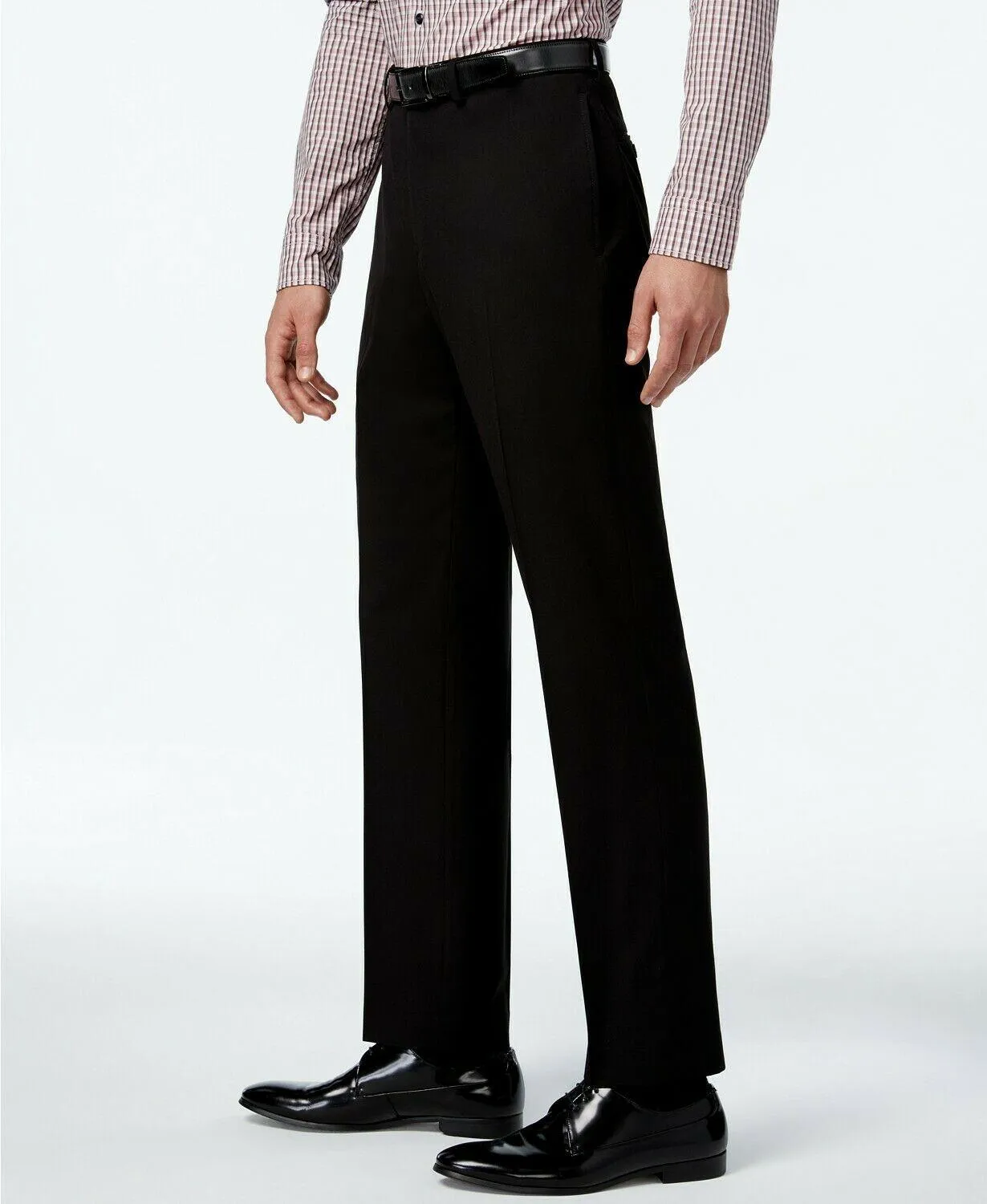 Calvin Klein Mens Slim fit Dress Pants 40 / 32 Black Solid Stretch