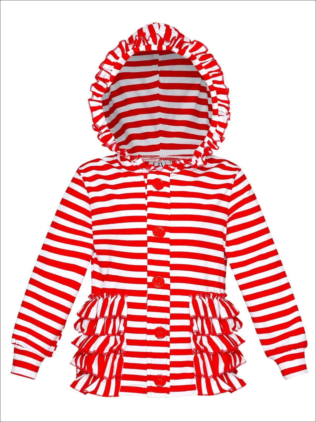 Candy Cane Kisses Hoodie Cardigan