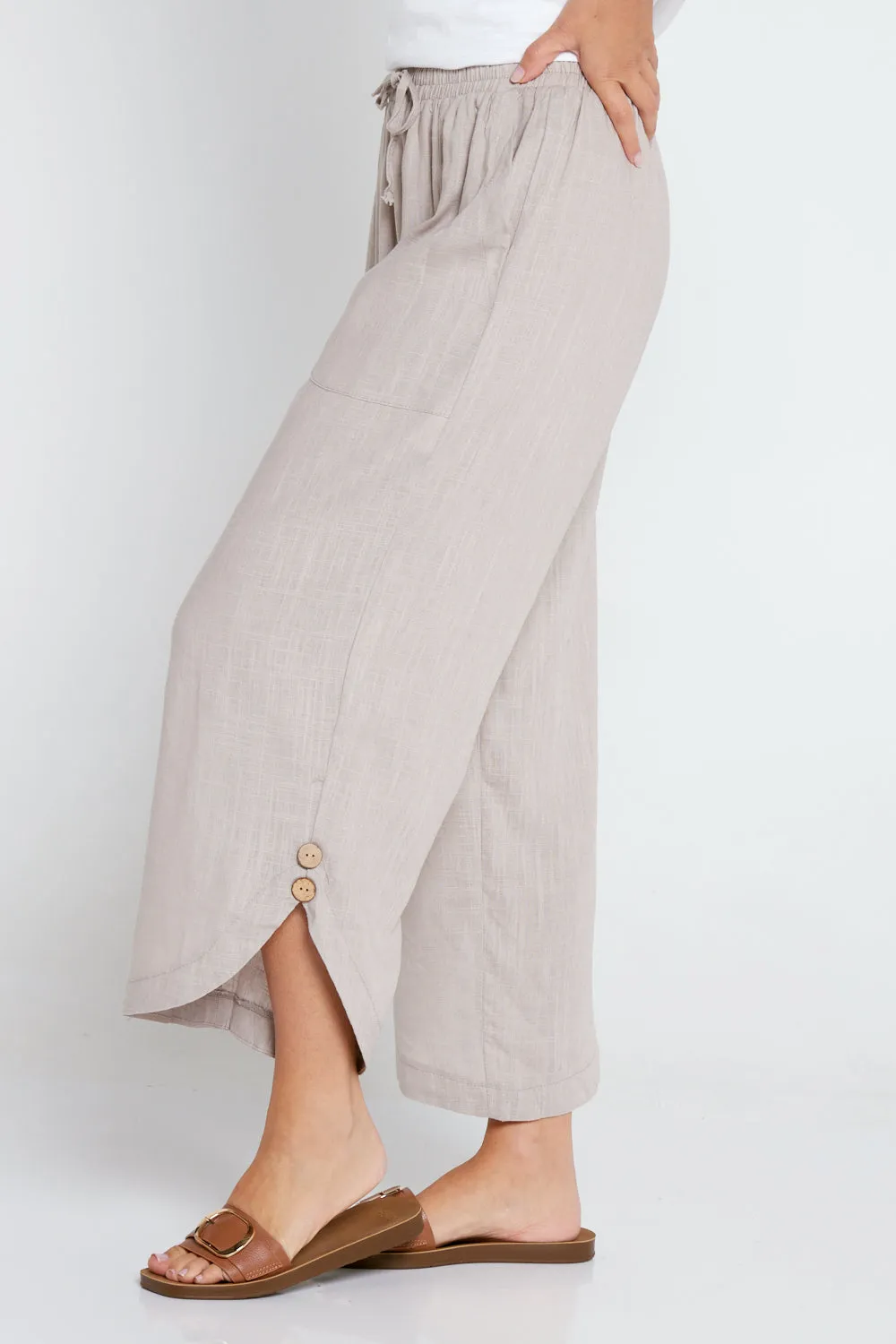 Cartia Linen Pants - Beige