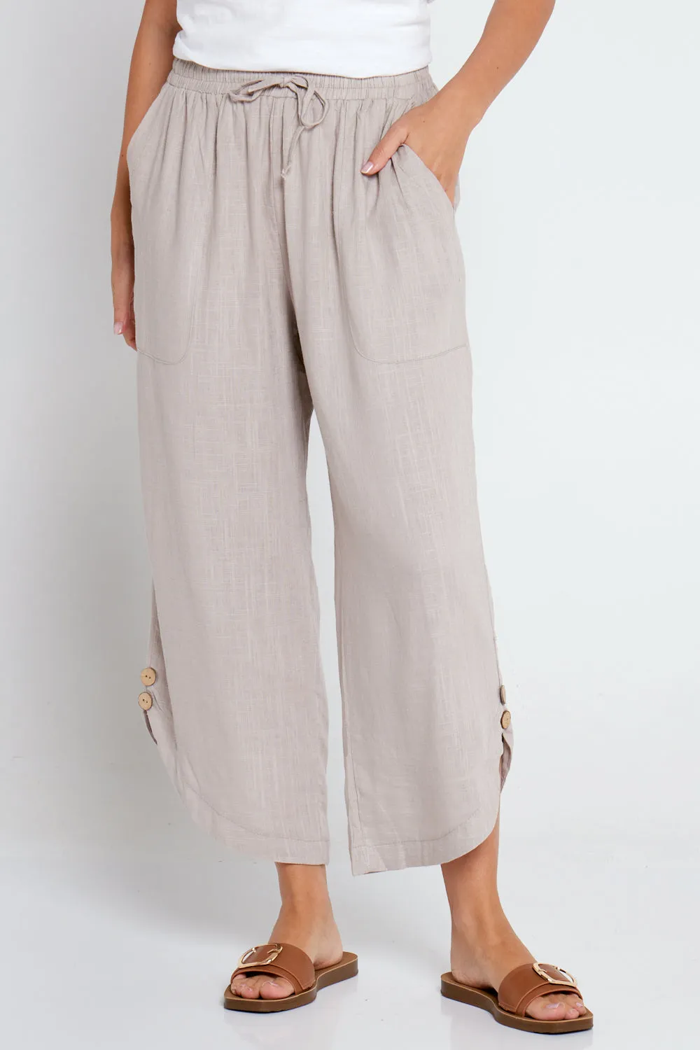 Cartia Linen Pants - Beige