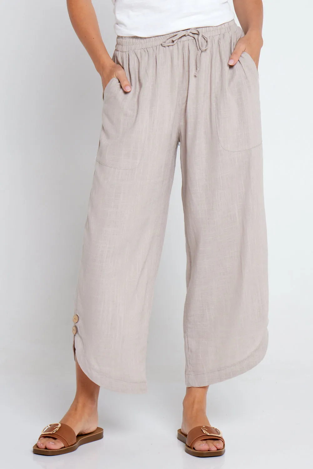 Cartia Linen Pants - Beige