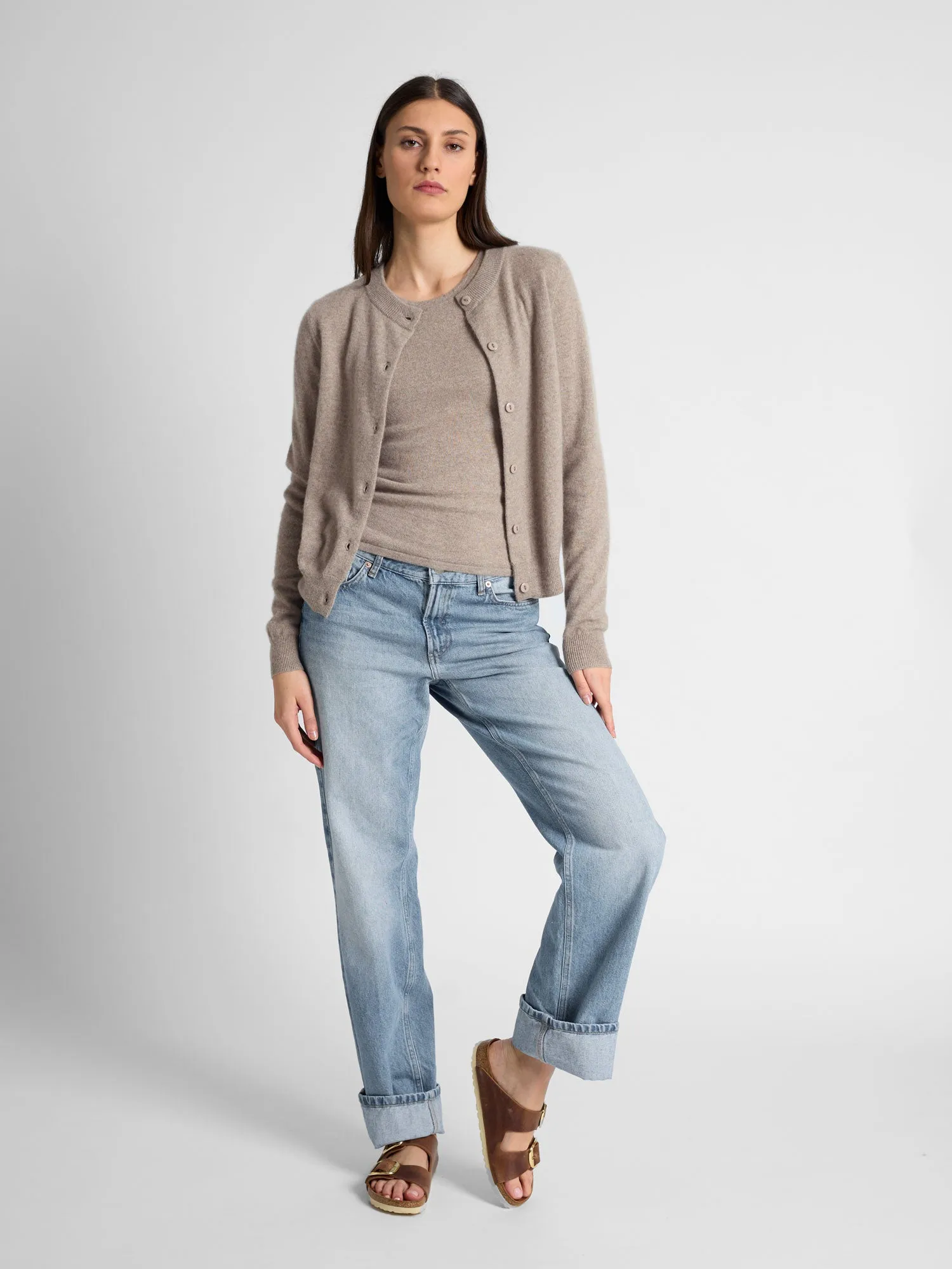 Cashmere cardigan "Ingrid" - toast