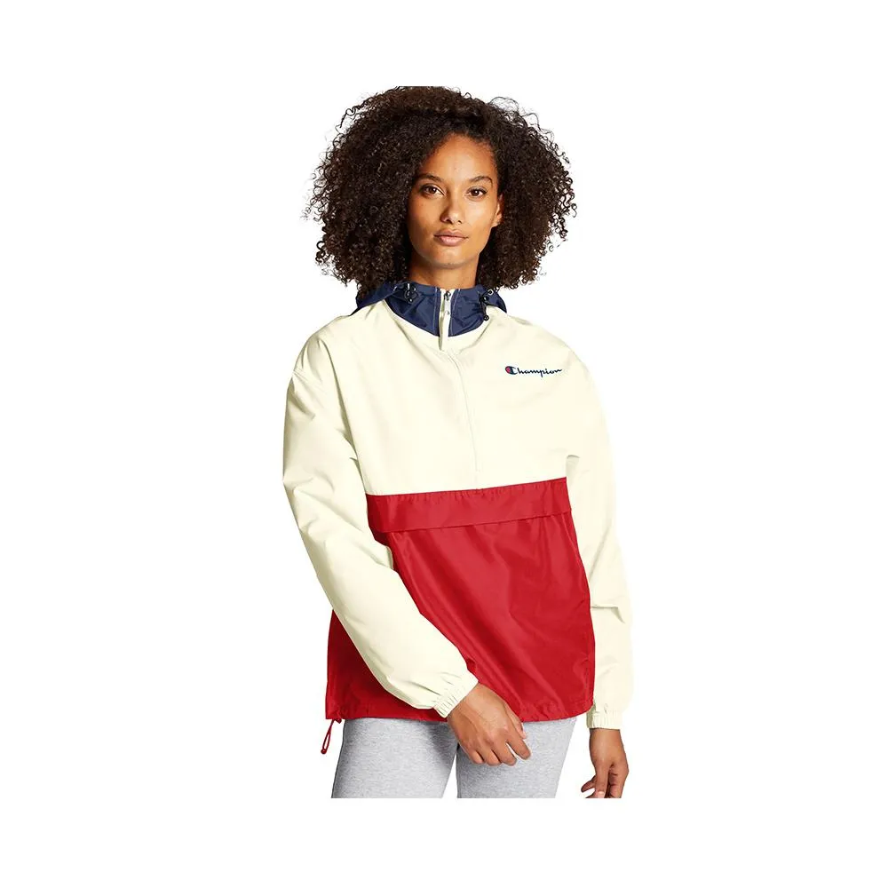 Champion Men's Color Blocked Packable Jacket Athletic Navy/Chalk White/Scarlet J1016 7N 