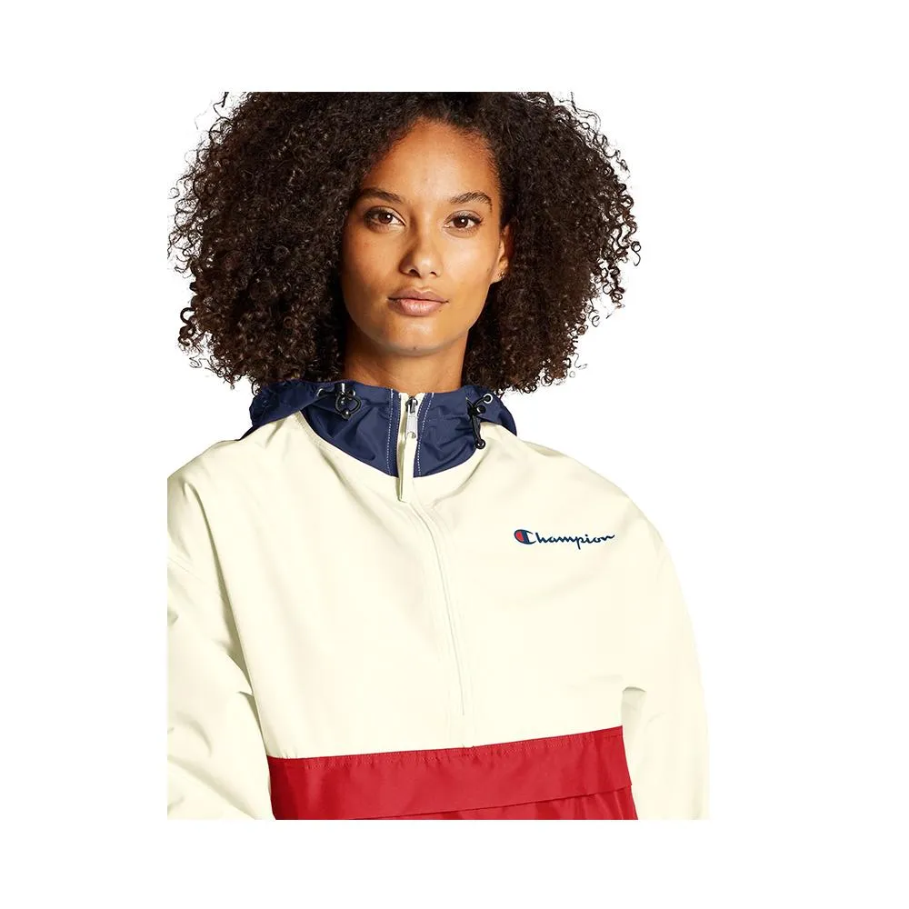 Champion Men's Color Blocked Packable Jacket Athletic Navy/Chalk White/Scarlet J1016 7N 