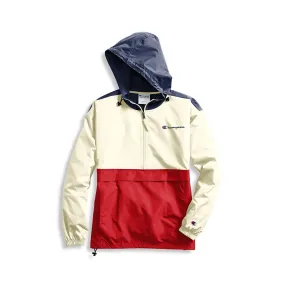 Champion Men's Color Blocked Packable Jacket Athletic Navy/Chalk White/Scarlet J1016 7N 