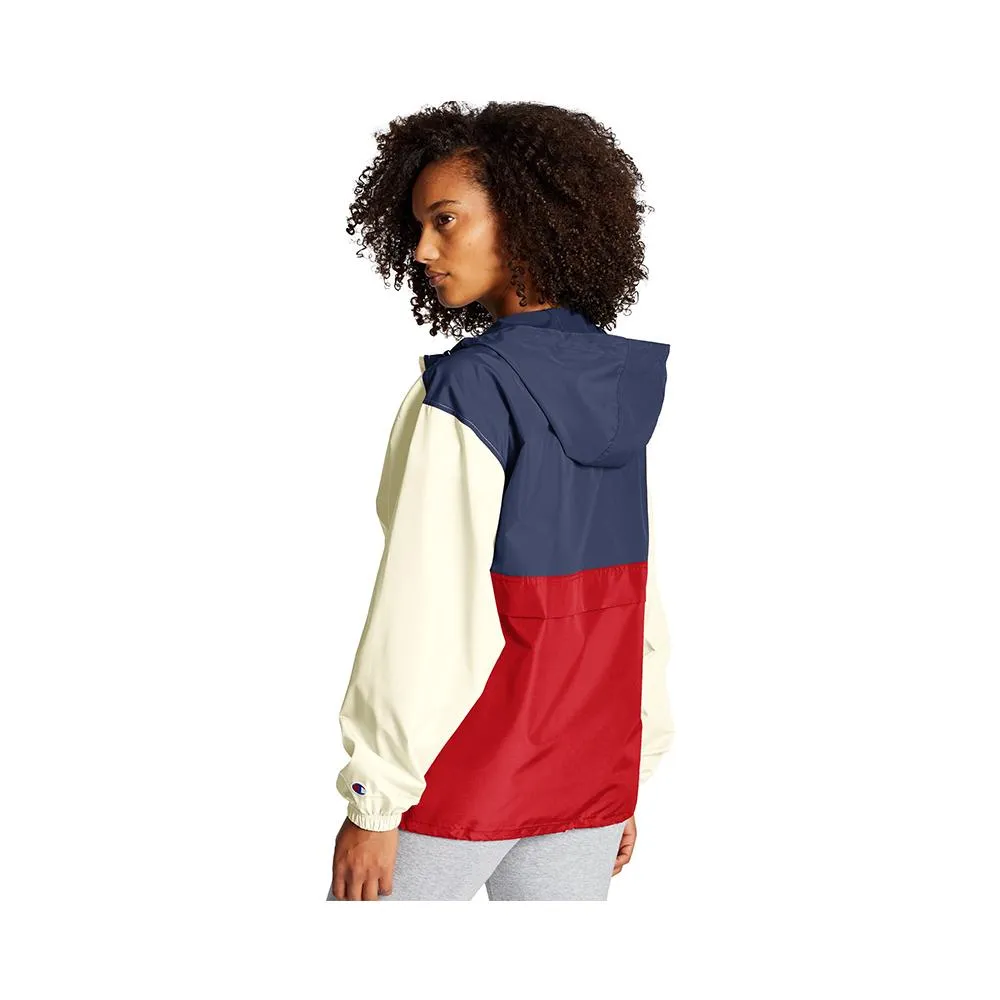 Champion Men's Color Blocked Packable Jacket Athletic Navy/Chalk White/Scarlet J1016 7N 