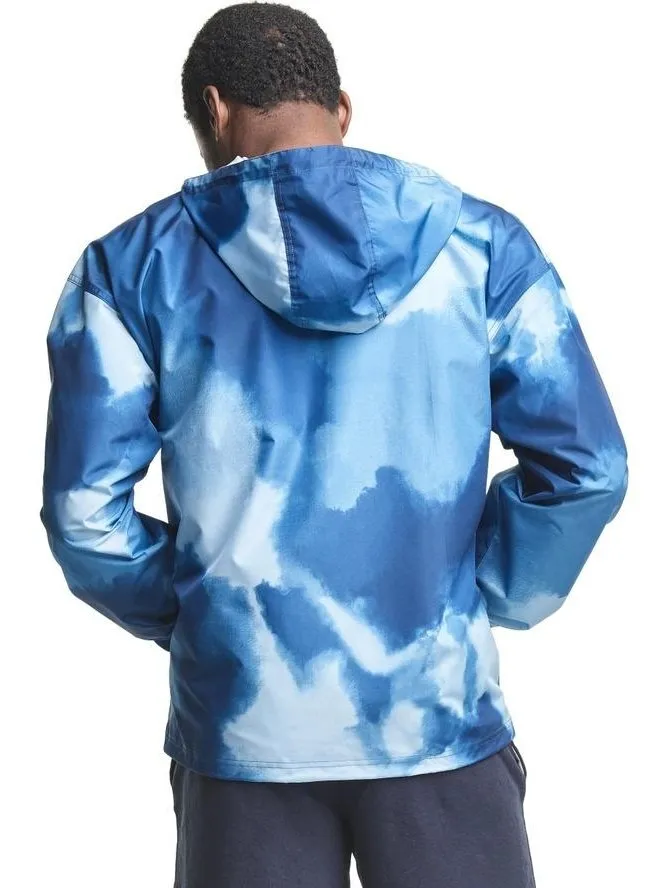 Champion Packable All Over Print Jacket Shield Blue Tonal Wash Cloud V1012P 549369 A76C