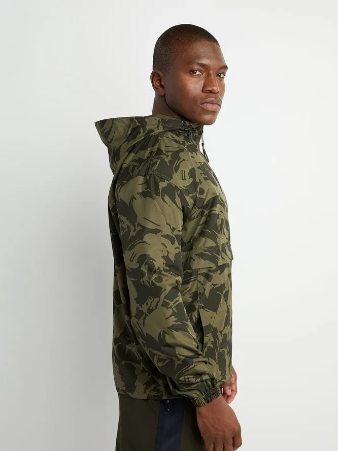 Champion Unisex Packable All Over Print Jacket Brushstroke Camo Cargo Olive/Army V1012P 549369