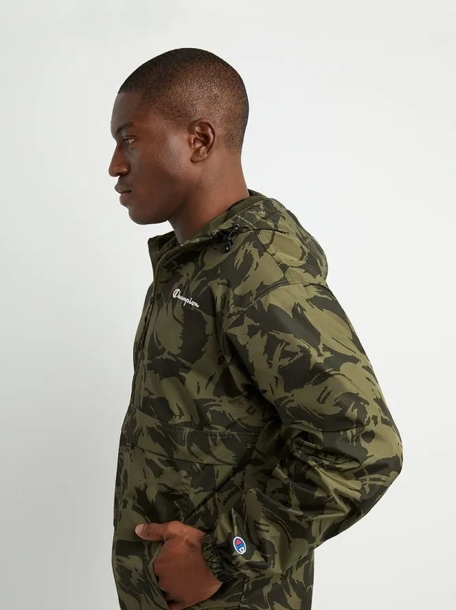 Champion Unisex Packable All Over Print Jacket Brushstroke Camo Cargo Olive/Army V1012P 549369