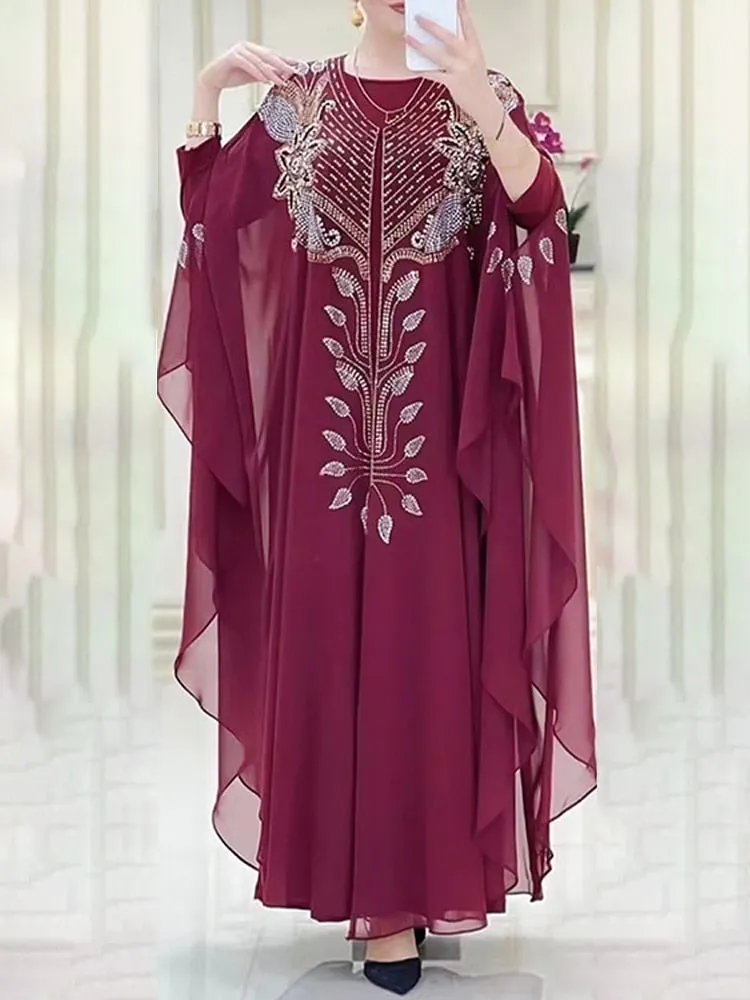 Chiffon Boubou 2 PCS Dubai Abaya Kaftan