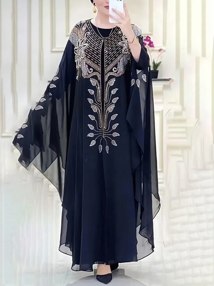 Chiffon Boubou 2 PCS Dubai Abaya Kaftan