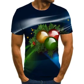 Christmas T-shirt Men Colorful Tshirt Anime New Year Tshirts Novelty