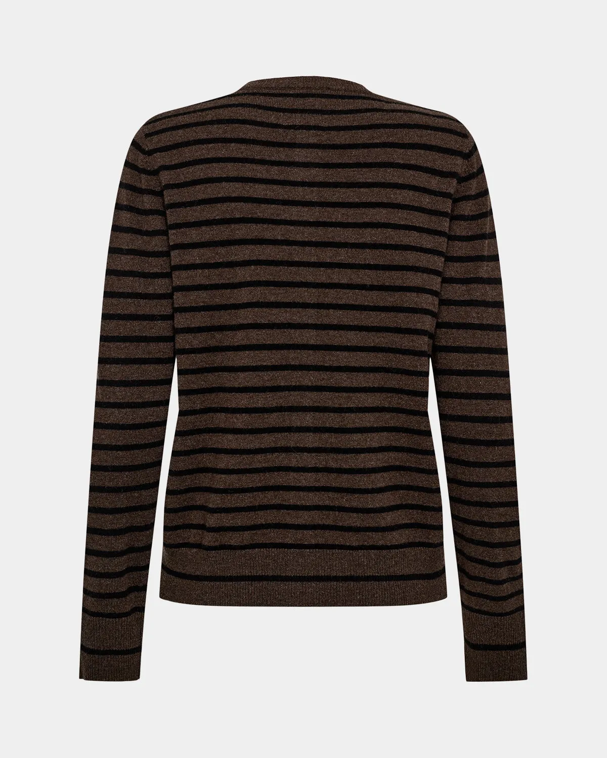 CISSESW STRIPE CARDIGAN - Dark Brown Black striped