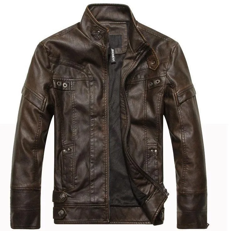 Classic Vintage Leather Jacket/PU Leather Bikers Jacket