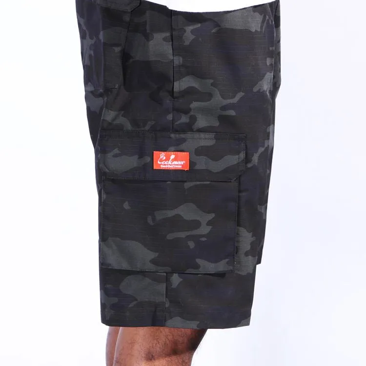 Cookman Chef Short Pants Cargo - Ripstop : Woodland Camo Black