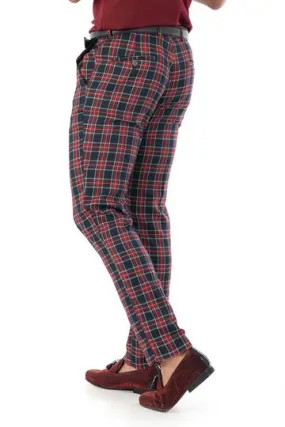 CP67 I BARABAS PLAID PANTS SLIM FIT I NAVY-RD