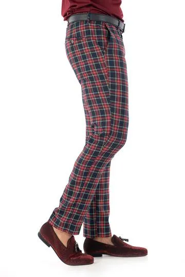 CP67 I BARABAS PLAID PANTS SLIM FIT I NAVY-RD