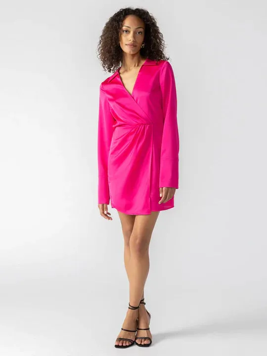 Cuff Detail Wrap Dress