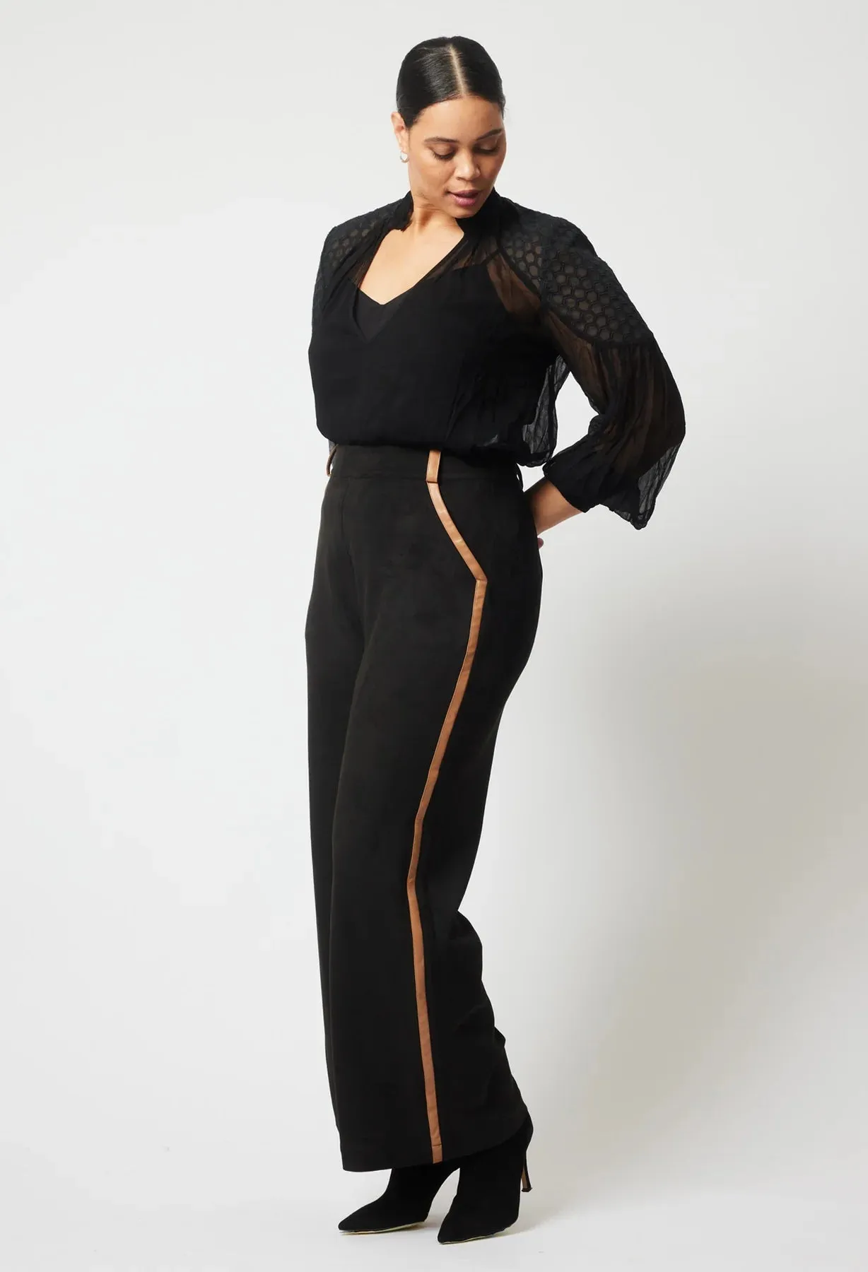 Danxia Faux Suede Wide Leg Pant