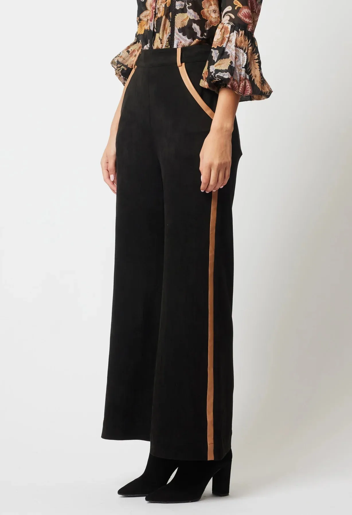 Danxia Faux Suede Wide Leg Pant