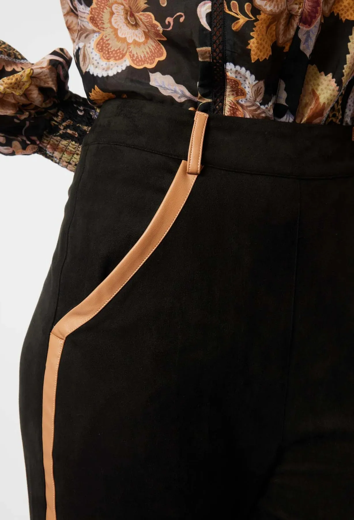 Danxia Faux Suede Wide Leg Pant