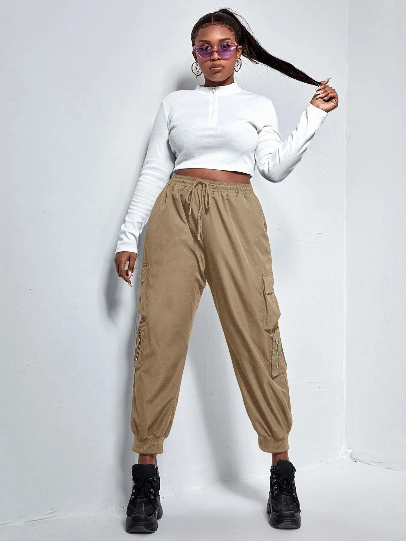 Drawstring Flap Pockets Cargo Pant